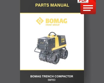 Bomag BMP851 Trench Compactor Roller Parts Manual PDF