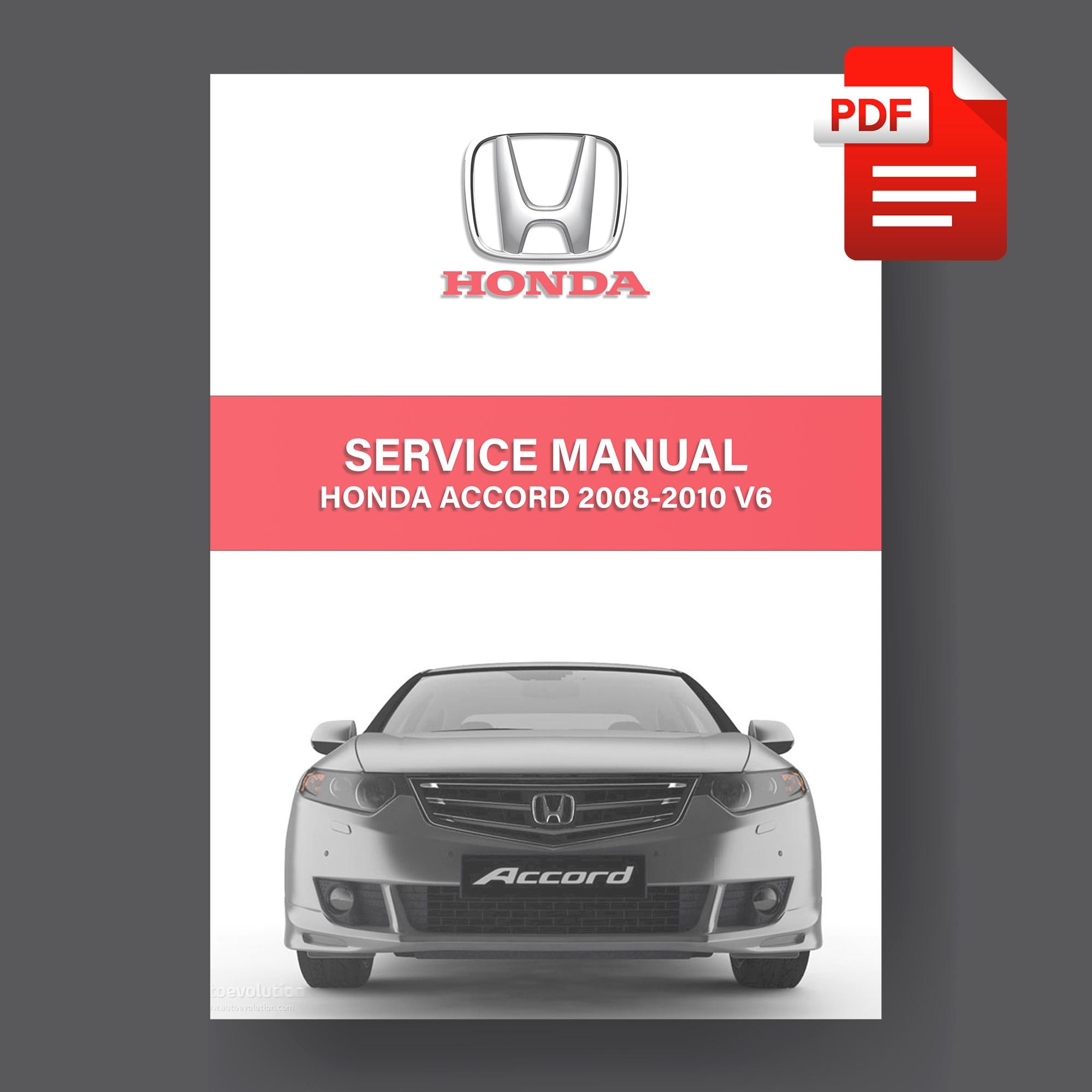 Honda Accord 2008-2010 V6 Service Maintenance Manual PDF - Etsy