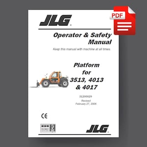 JLG 3513, 4013, 4017 Telescopic Forklift Telehandler Operations Manual PDF