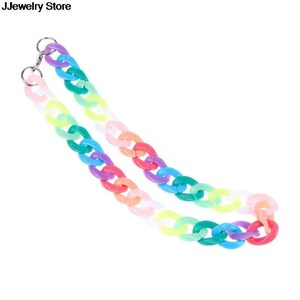 Pastel Rainbow Oversized Chunky Acrylic Chain Necklace - Etsy