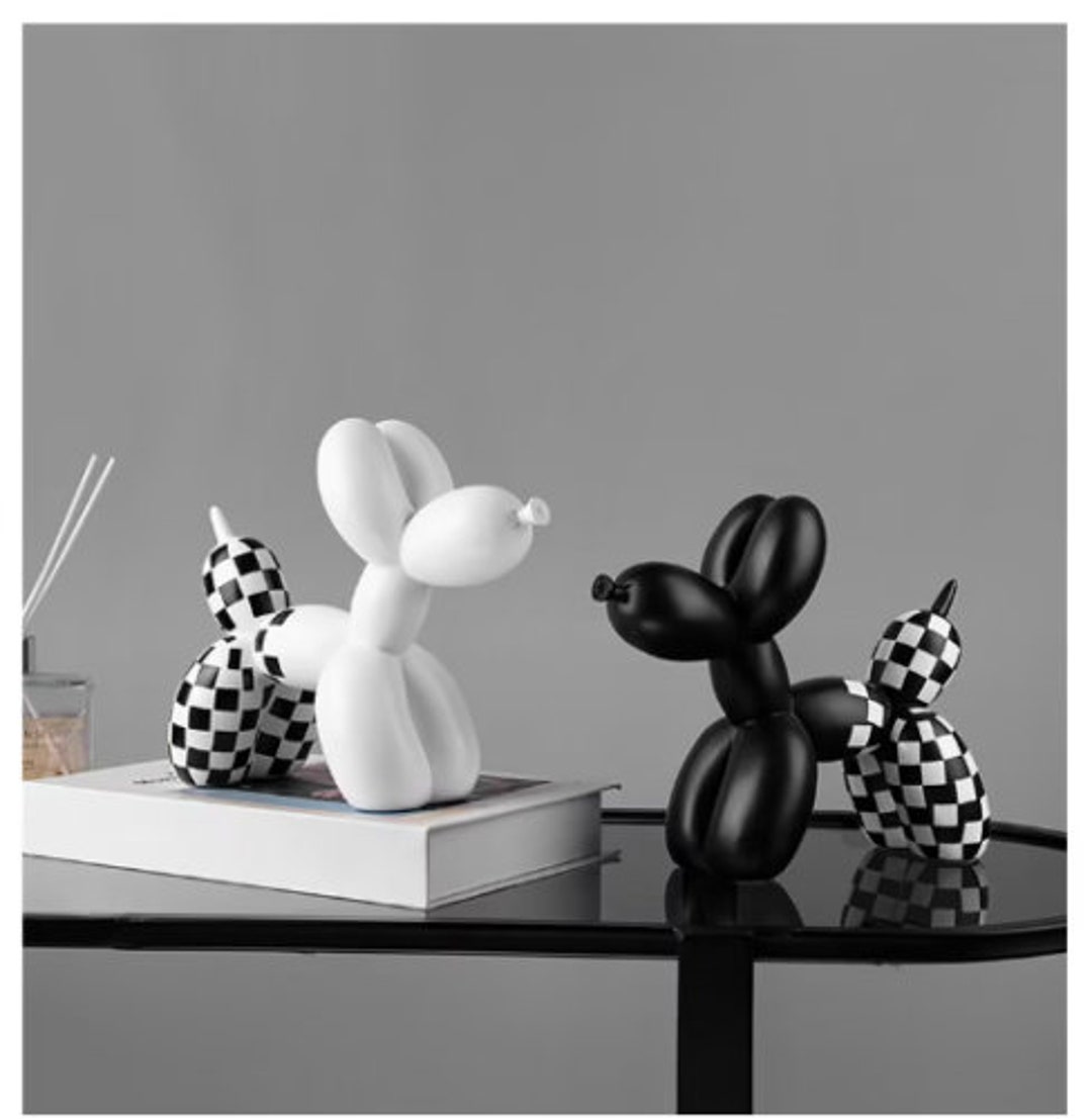 Chequered Balloon Dog Sculpture Dog Statue Nordic Home Etsy