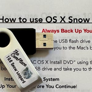 Mac OS X 10.6 Snow Leopard 16GB Bootable USB Drive INSTRUCTIONS Included. Express Mail Available