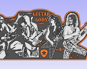 Guitar Gods - Dime Version - SVG, DXF, EPS File