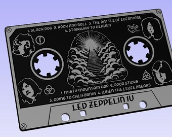 Led Zeppelin  I V - Rock Cassette - SVG, DXF, EPS File