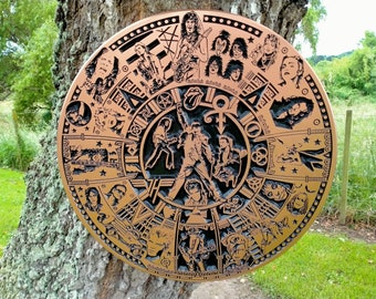 Classic Rock Aztec Calendar V2 - SVG, DXF, EPS File