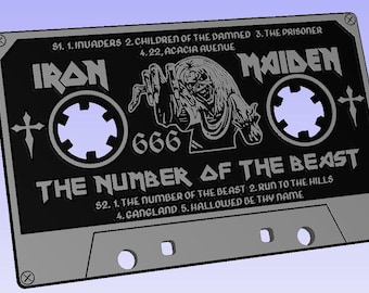 Iron Maiden - The Number of the Beast - Rock Cassette - SVG, DXF, EPS File