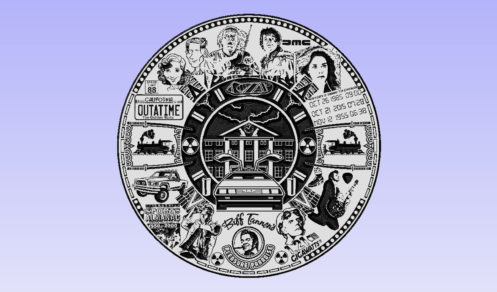 Back to the Future Aztec Calendar - SVG, DXF, EPS File - Etsy