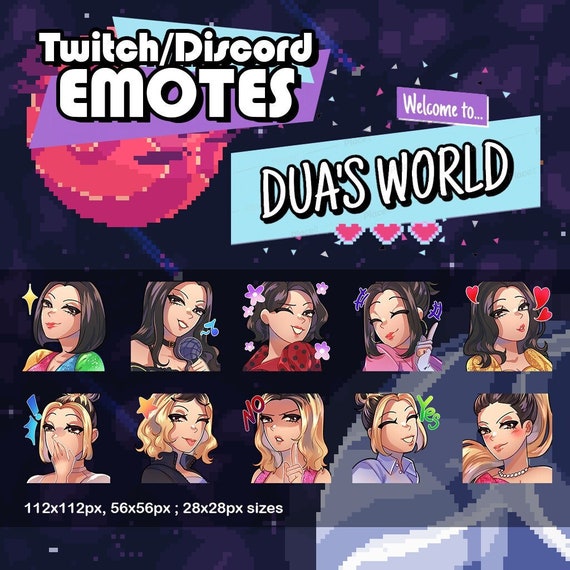 10x Dua Lipa Blonde And Brunette Emotes Pack Emote For Twitch Etsy
