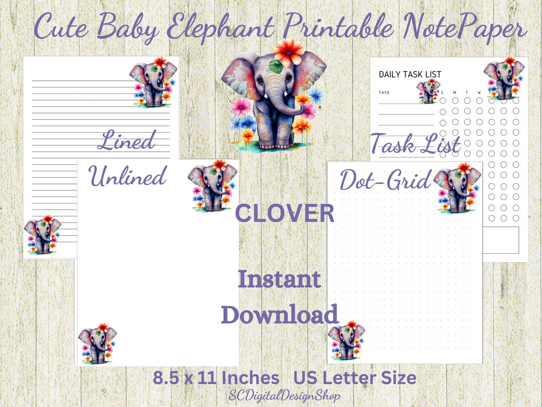 Cute Baby Elephant DIGITAL DOWNLOAD PRINTABLE - Etsy