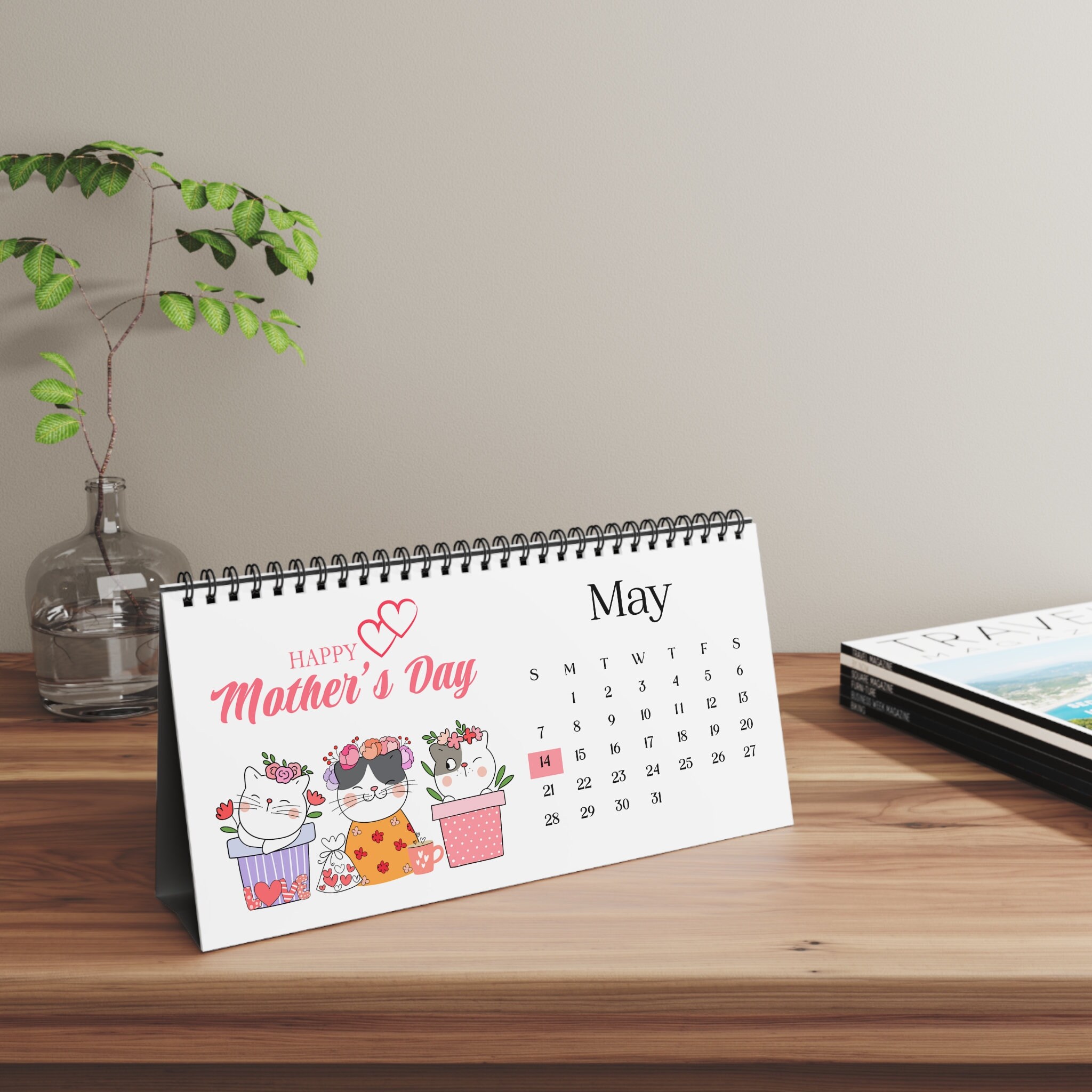 2023 Cute Cats Calendar Kid Desk Calendar Holiday Cat Etsy