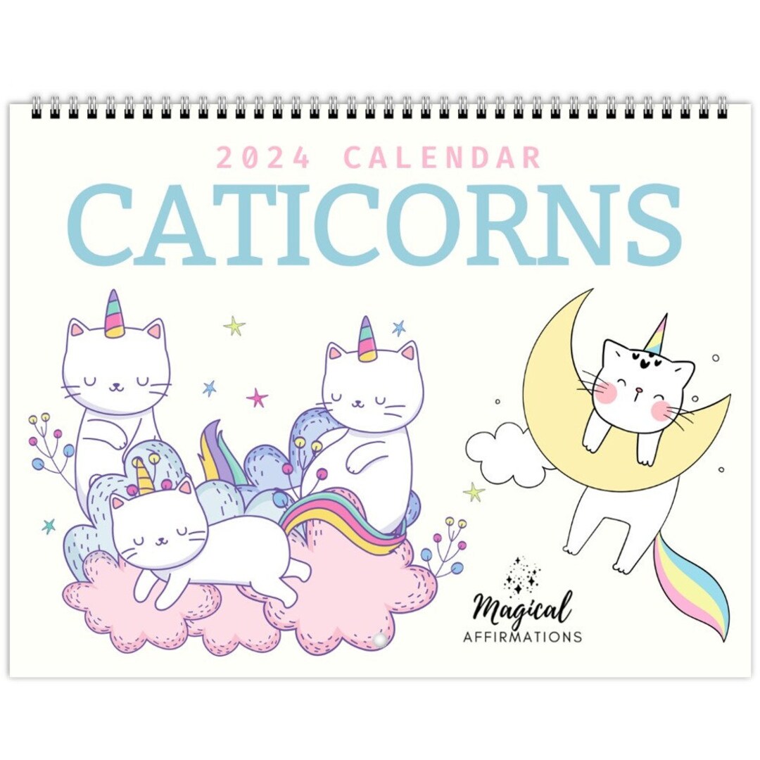 2024 Caticorn Calendar for Girls 2024 Unicat Calendar Funny Etsy
