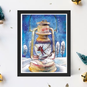 Snow Angels Watercolor Wall Print, Winter Vibes Art for Girls Room, Whimsical Holiday Wall Art, Snowy Fun Wall Print, Snow Art For Girls