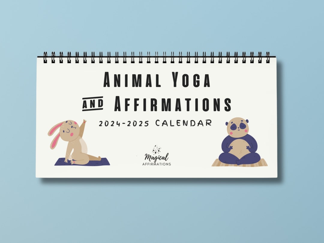 20242025 Animal Yoga Desk Calendar, Academic Student Positive