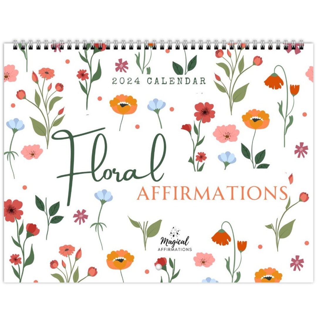 2024 Floral I Am Affirmations Wall Calendar, Positive Affirmations