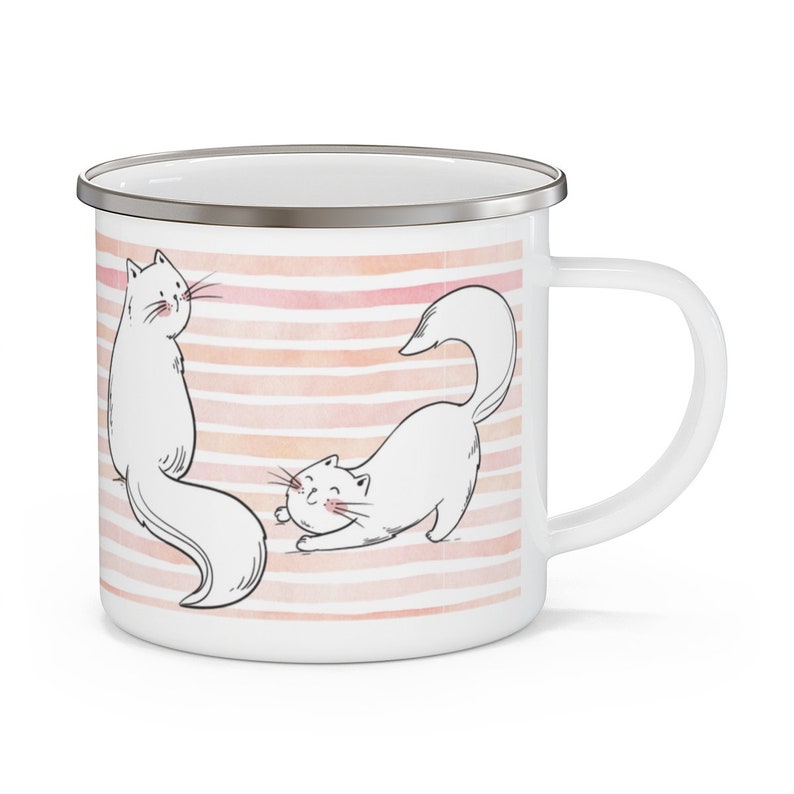 Silly Cats Whimsical Hot Chocolate Mug, Cute Watercolor Funny Cats Mug