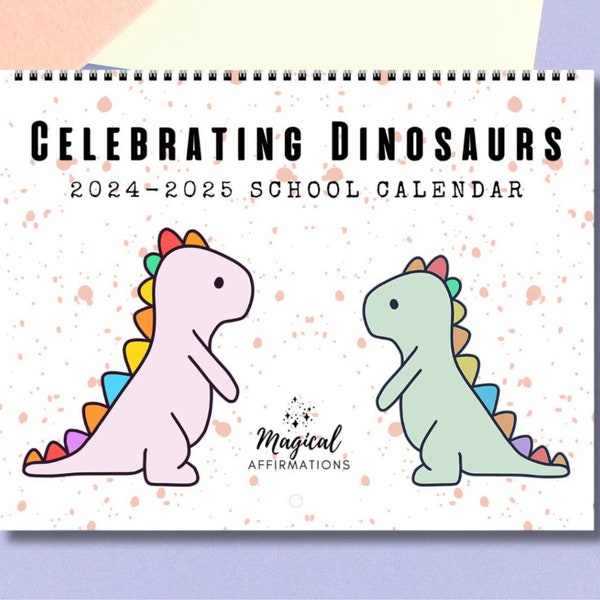 2025 Dinosaur Wall Calendar Etsy
