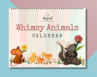 Whimsical Animals 2026 Wall Calendar • Whimsy Kids Classroom & Homeschool Calendar