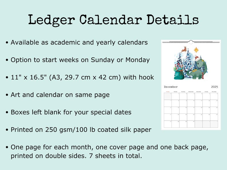 2025 Cute Kids Dinosaur Calendars Ledger, Letter, Desk Dinosaurs