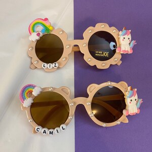 Kids Sunglasses, Personalized Sunglasses, Birthday Kids Gift, Flower Sunglasses, Toddler Sunglasses, Custom Name Sunglasses