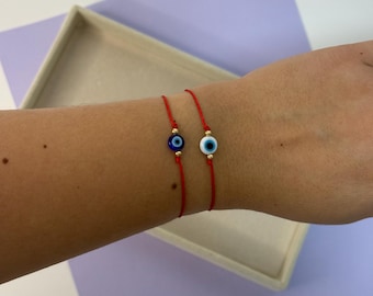 Bracelet réglable mauvais œil, cordon porte-bonheur rouge, bijoux de protection