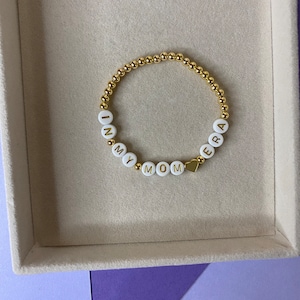 In My Mom Era bracelet, Mom bracelet, Mother’s Day bracelet, Letter beads bracelet, Stackable bracelet, Dainty bracelet, New Mommy bracelet
