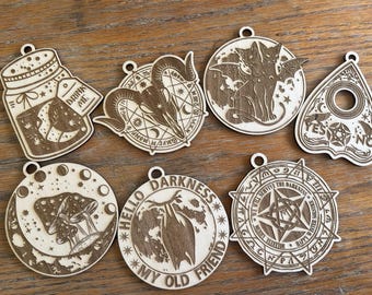 Wooden Yule Tree Ornaments