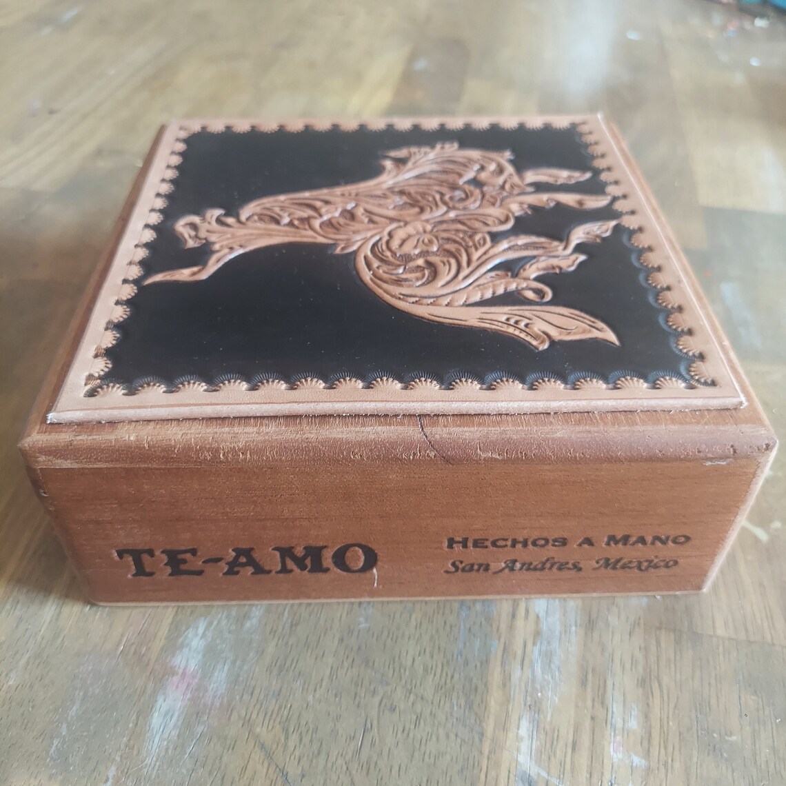 Upcycled Cigar Box Decor Western Decor Box Bucking Horse Etsy