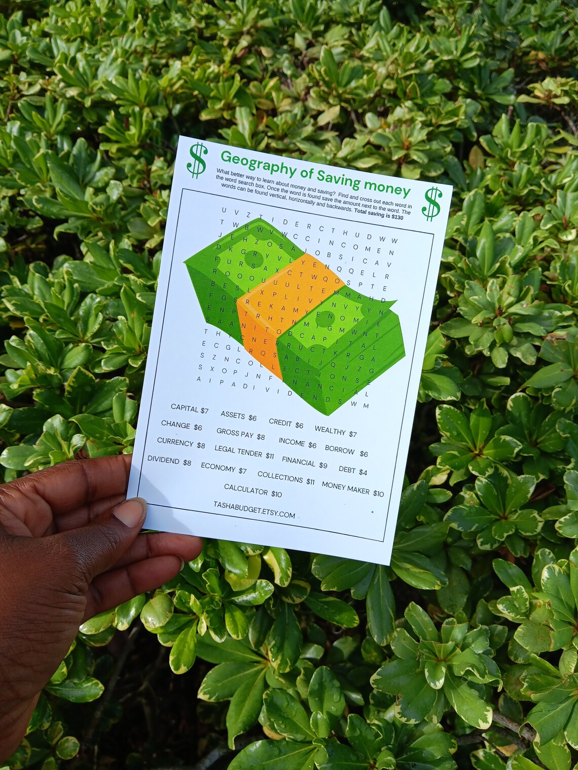 Money Search Crossword Puzzle Savings Challenge//easy Crossword