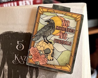 Marque-page magnétique Six of Crows Pas de deuil pas de funérailles Marque-page mignon Ketterdam Crow Club Grishaverse Booktok Merch Kaz Brekker Inej Ghafa