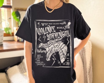 Chemise de la quatrième aile Basgiath War College Booktok Shirt pour les lecteurs livresques Merch violet Sorrengail Dragon Rider Fantasy Book Swag