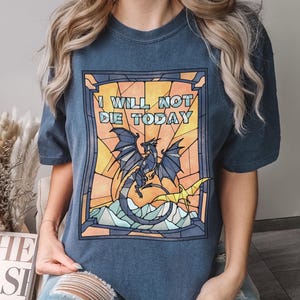 Fourth Wing Shirt Basgiath Booktok Shirt For Readers Bookish Merch Violet Sorrengail Tairn Andarna Dragon Stain Glass Fantasy Comfort Colors