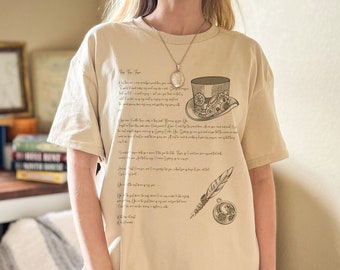 Shadowhunters Academy Shirt Will Herondale Liefdesbrief aan Tessa Gray Light Academia Kleding Cassandra Clare Infernal Devices Boek Merch
