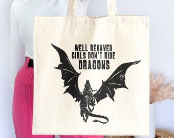 Dragon Wings Totebag Gift For Readers Bookish Tote Bag ACOTAR Throne Of Glass Dragon Rider Romantasy Wyvern Crescent City Literary Tote Bag