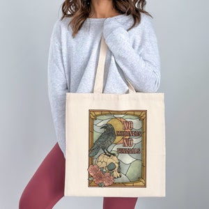 Six Of Crows No Mourners No Funerals Ketterdam Crow Club Library Tote Bag Grishaverse Booktok Merch Bookish Gifts Kaz Brekker Literary Tote