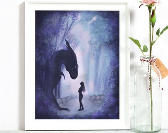 Fourth Wing Art Print Violet Sorrengail Meets Tairn Basgiath War College Booktok Bookish Merch Dragon Rider Fantasy Bookish Wall Art