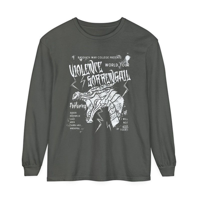 Fourth Wing Long Sleeve Shirt Basgiath War College Iron Flame Bookish Merch Xaden Riorson Violet Sorrengail Dragon Rider Comfort Colors 画像 2