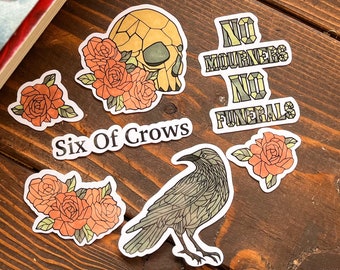 Six Of Crows Kindle Stickers No Mourners No Funerals Bookish Stickers Ketterdam Crow Club Grishaverse Sticker Pack Kaz Brekker Inej Ghafa