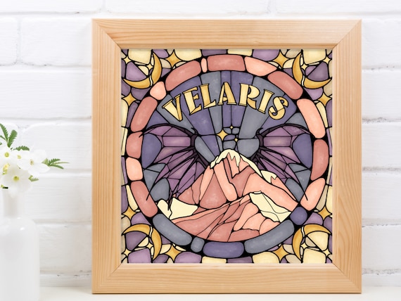 ACOTAR Merch Sarah J Maas Velaris Poster Booktok Feyre Rhysand Bookish Wall Art Bat Boys A Court Of Thorns And Roses Stained Glass Book Gift