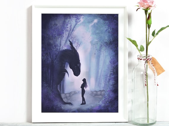 Fourth Wing Art Print Violet Sorrengail Meets Tairn Basgiath War College Booktok Bookish Merch Dragon Rider Fantasy Bookish Wall Art