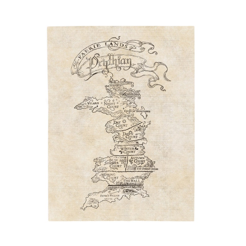 ACOTAR Merch Prythian Map Book Lovers Blanket Sarah J Maas Velaris Booktok Feyre Rhysand Bookish Blanket Bat Boys ACOTAR Blanket Book Gift image 2