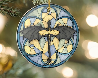 Fourth Wing Ornament Booktok Gifts Fourth Wing Christmas Basgiath War College Bookish  Decor Xaden Riorson Tairn Stained Glass Dragon Rider