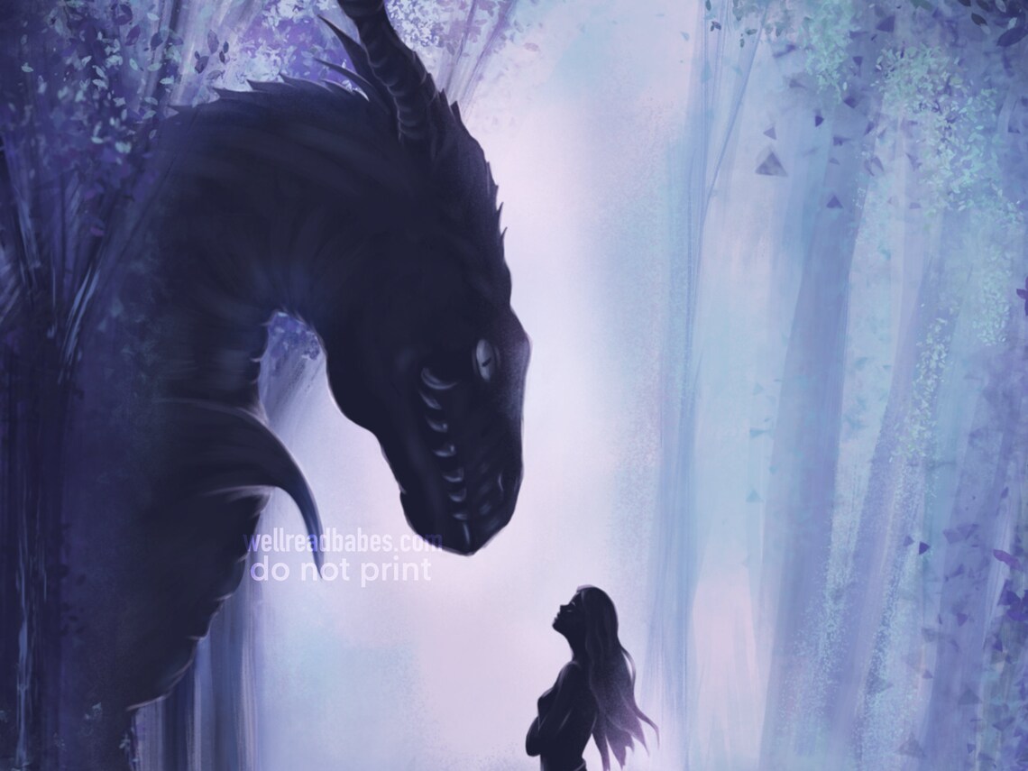 Fourth Wing Art Print Violet Sorrengail Meets Tairn Basgiath Etsy