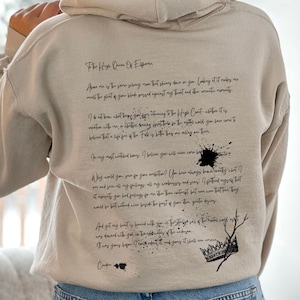 The Cruel Prince Hoodie Cardan Letters To Jude Duarte The Folk Of The Air Jude And Cardan Dark Cottagecore Book Boyfriend Book Sweatshirt