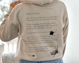 Felpa con cappuccio The Cruel Prince Cardan Letters To Jude Duarte The Folk Of The Air Jude e Cardan Dark Cottagecore Book Boyfriend Book Felpa