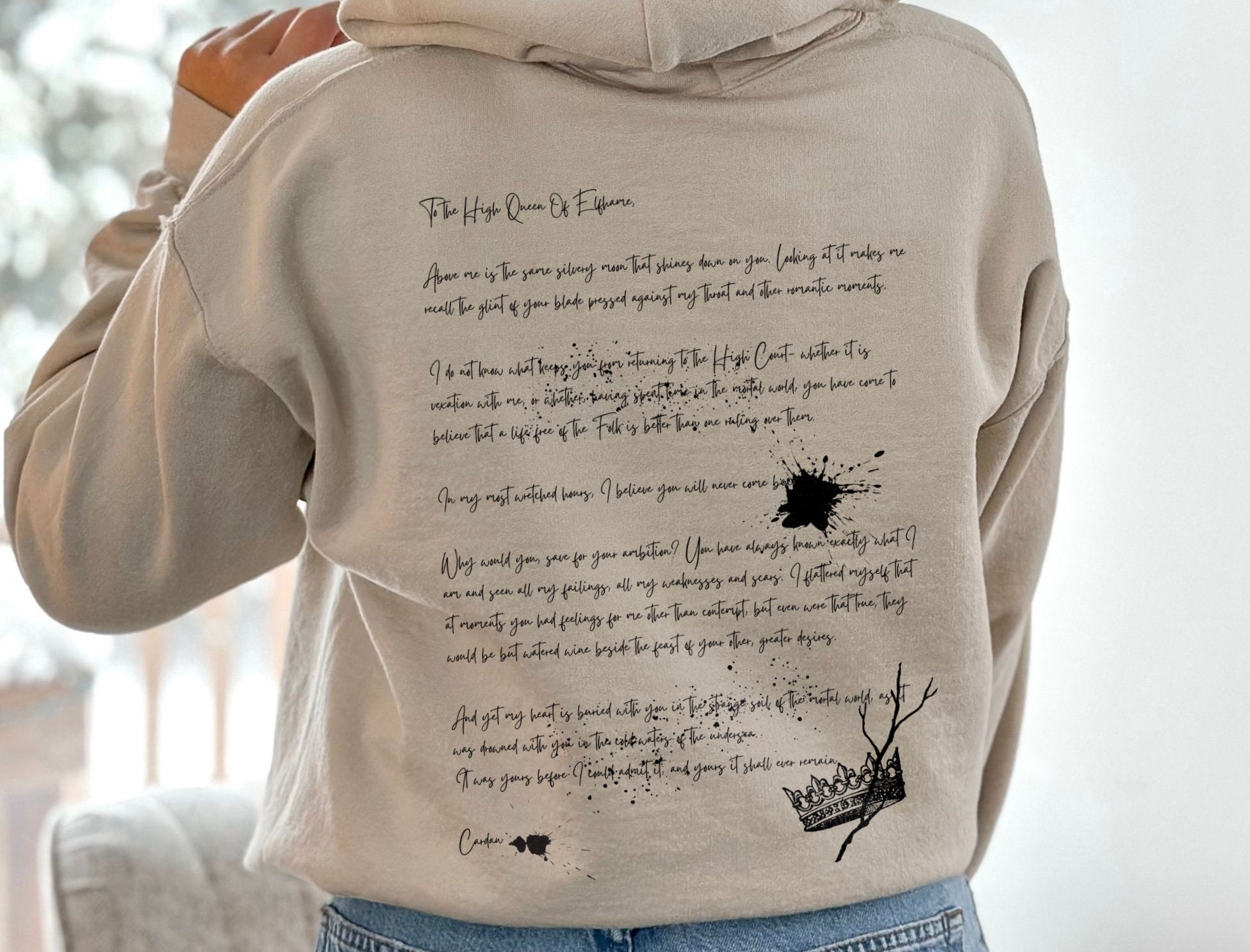 The Cruel Prince Hoodie Cardan Letters to Jude Duarte the Folk of the Air  Jude and Cardan Dark Cottagecore Book Boyfriend Book Sweatshirt - Etsy