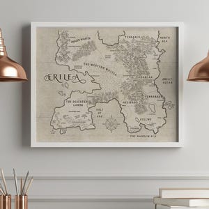 Tron ze szkła Mapa Erilea Sarah J Maas ACOTAR Merch Velaris Plakat Booktok Bookish Wall Art Bat Boys Dwór cierni i róż Prezent książkowy
