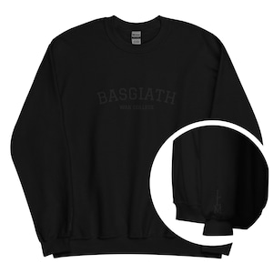 Vierde vleugel geborduurd sweatshirt met aangepaste initialen op mouw Basgiath War College Booktok leesgrage ronde hals boek geschenken leesgrage trui