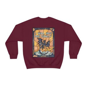 Fourth Wing Sweatshirt Basgiath Shirt Violet Sorrengail Tairn and Andarna Dragon Booktok Merch Stain Glass Bookish Sweatshirt Back Print Maroon