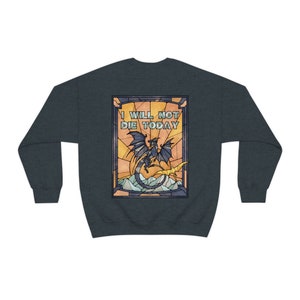 Fourth Wing Sweatshirt Basgiath Shirt Violet Sorrengail Tairn and Andarna Dragon Booktok Merch Stain Glass Bookish Sweatshirt Back Print Dark Heather