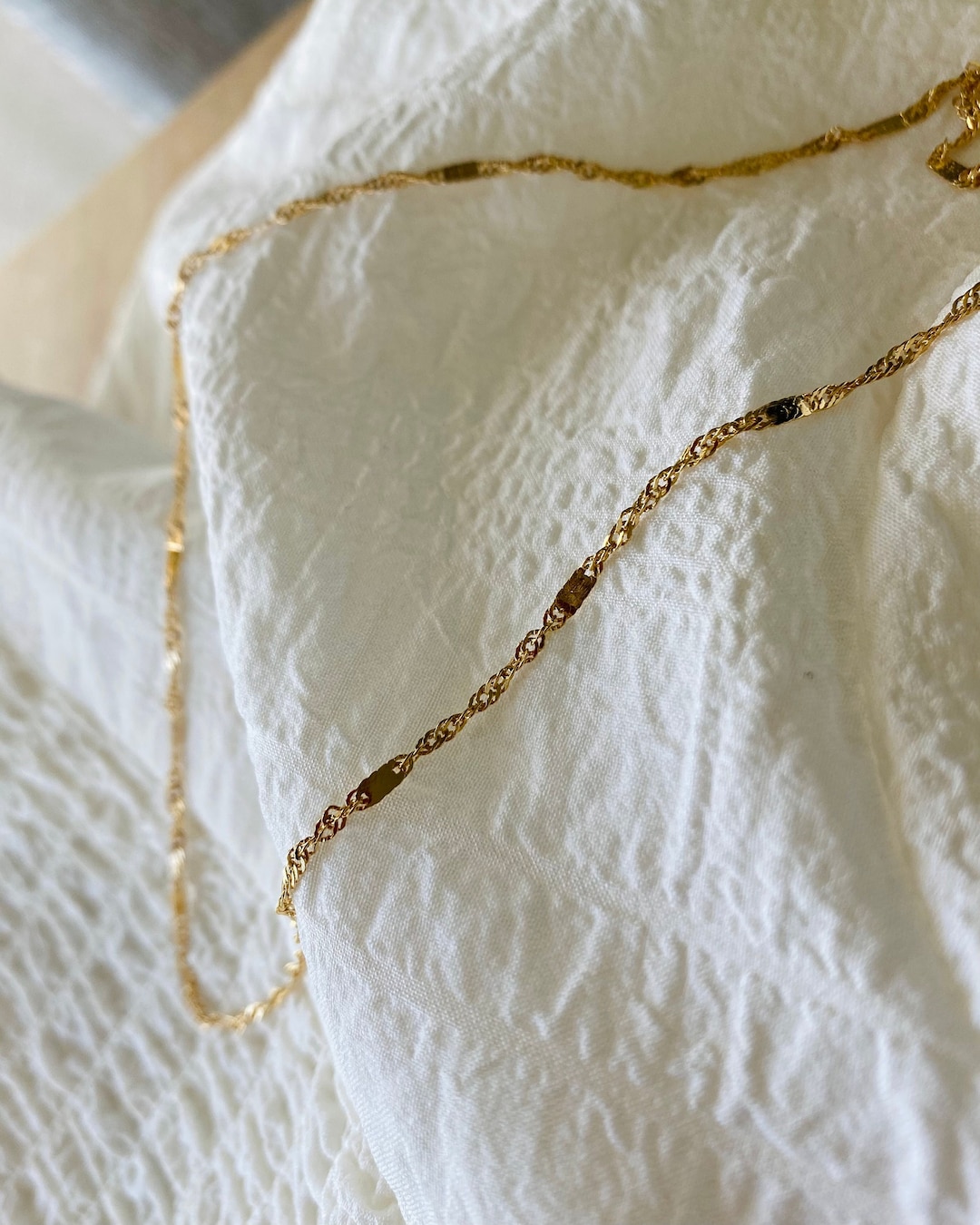 Sparkly Twisted Gold Chain Necklace Singapore Twist Gold Etsy